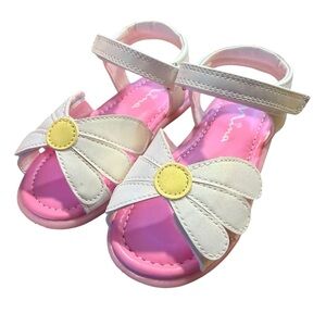 NINA Kids Cristle Daisy Sandals – White/Pink Size 9M NWOT